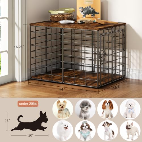 24 Inch Small Dog Crate Furniture, view 4