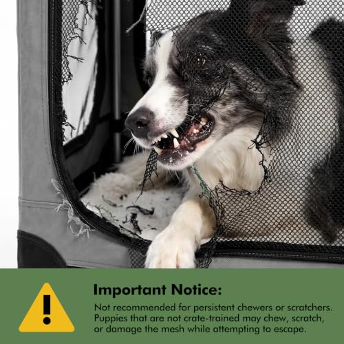 30" Soft Collapsible Travel Dog Crate for Medium Dogs,Grey, view 4