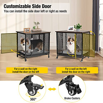 Dog Crate Furniture Movable Side End Table Indoor Dog Kennel for Small Medium, view 6