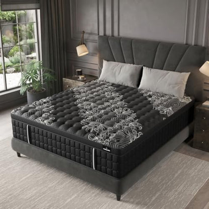Queen Mattress 14 Inch Hybrid, Cooling-Gel Foam & Pocket Springs, view 2