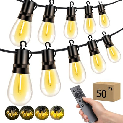 Outdoor Patio String Lights: S14 Shatterproof Bulb Outside Waterproof Light, view 2