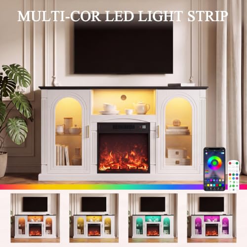 58'' W Fireplace TV Stand, Entertainment Center for TV up to 65'', view 5
