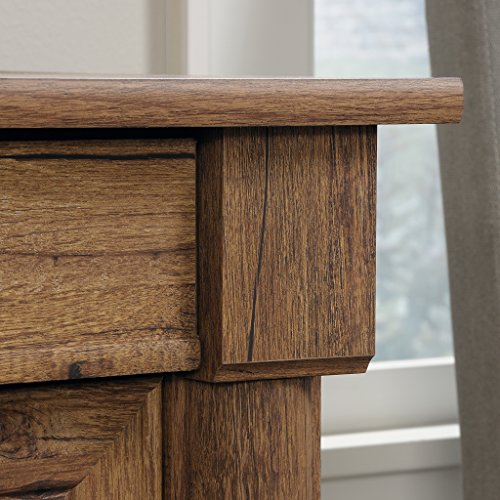 Palladia Computer Desk with Drawers, Home Office Desk with File Cabinet Storage Drawer, Cable Management, Keyboard Tray, in Vintage Oak finish