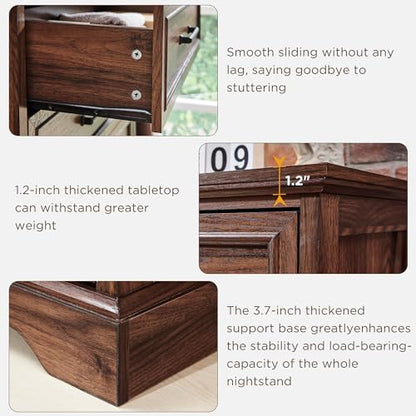 Farmhouse 8 Drawers Dresser Chests for Bedroom, Brown, view 6