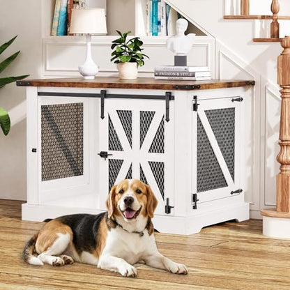 40" Dog Crate Furniture with Sliding Doors for Medium Dogs Up to 45 lbs, view 2
