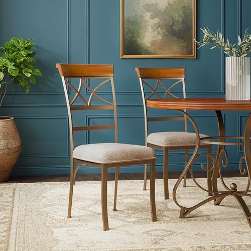 Hamilton Pewter and Bronze Metal Dining Chair Set of 2 by Powell