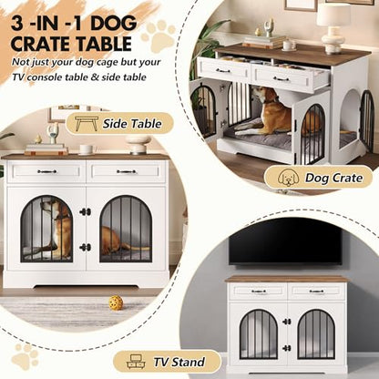 43.3" Dog Crate Furniture for Medium Large Dogs, view 7