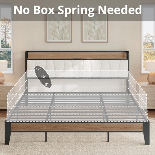 King Bed Frame Storage Headboard Charging, view 7