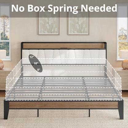 King Bed Frame Storage Headboard Charging, view 7