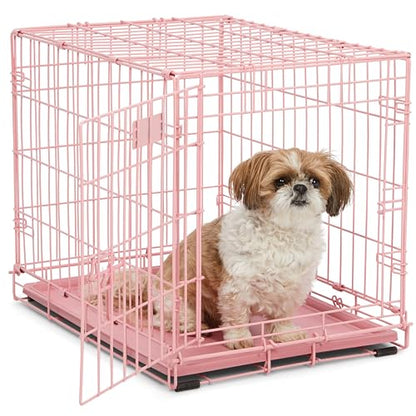 Midwest 24-Inch Pink Single Door iCrate, for Small Breeds, 12-20 lbs, view 2