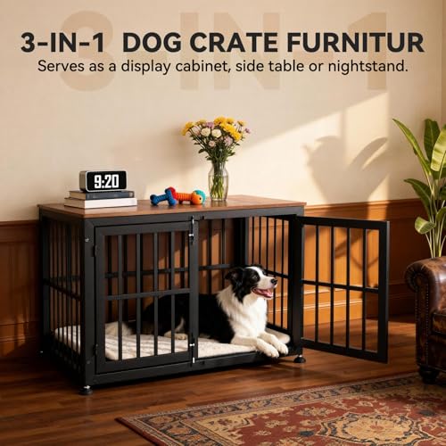 42 Inch Heavy Duty Dog Crate Furniture for Large and Medium Dogs, view 6