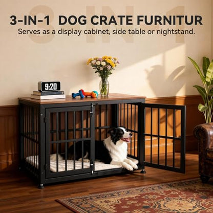 42 Inch Heavy Duty Dog Crate Furniture for Large and Medium Dogs, view 6