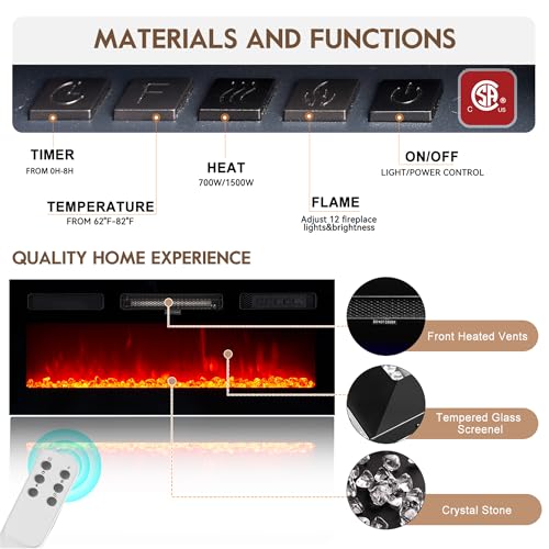 80" Fireplace TV Stand for TVs UP to 90", view 6
