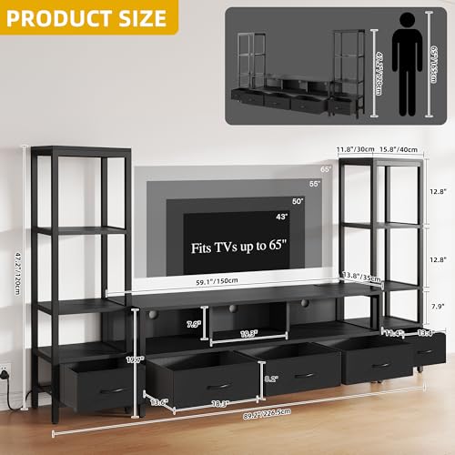 Industrial LED TV Stand for 65 Inch TVs, view 3