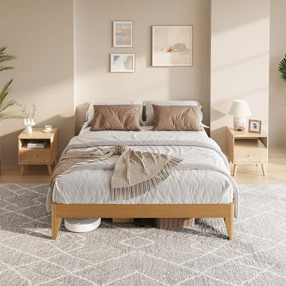 Solid Wood Platform Bed with Support Legs, view 4