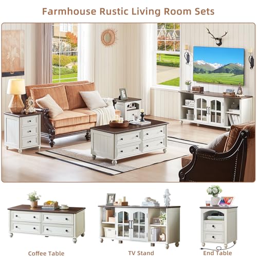 Farmhouse TV Stand for 60 in TV, Entertainment Center for Living Room, view 4