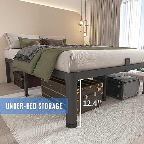 14 Inch Full Size Metal Platform Bed Frame with Round Corner Legs, view 6