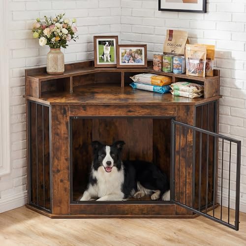 Corner Dog Crate Furniture for Small, Medium Dogs, view 7