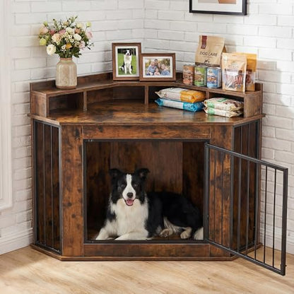 Corner Dog Crate Furniture for Small, Medium Dogs, view 7