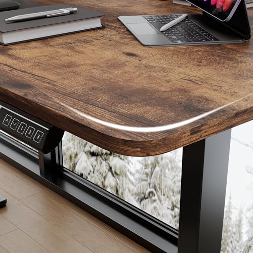 Large Electric Standing Desk 71“x31.5“ Height Adjustable,Brown, view 7