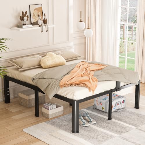 18 Inch Full Size Bed Frame Metal Platform with Round Corner Legs, view 3