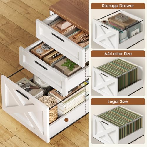 55.1" Farmhouse Desk with Hutch & 3 Storage Drawers, view 4