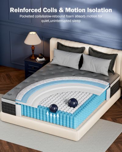 Firm Queen Mattress 14 inch, Cooling Hybrid Queen Mattress in a Box, view 6