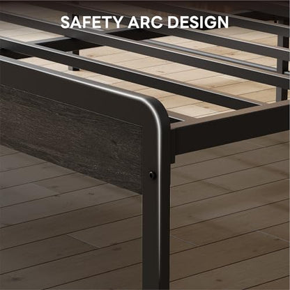 King bed frame with storage shelf, view 8
