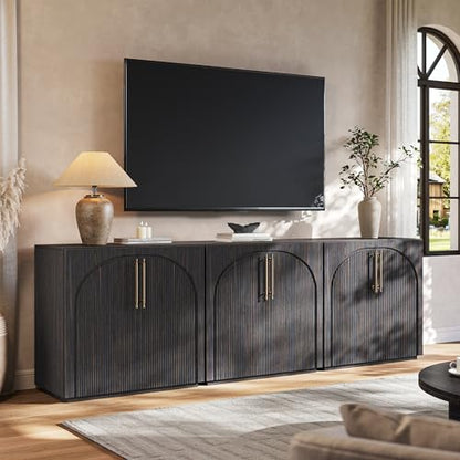 Sideboard Buffet Cabinet with Storage,Credenza with Fluted Doors, view 2