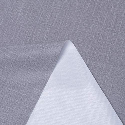 100% Waterproof Rectangle PVC Tablecloth - 54 x 78 Inch - Oil Proof Spill Proof Vinyl Table Cloth, Wipe Clean Table Cover for Dining Tables, Buffet Parties and Camping, Grey
