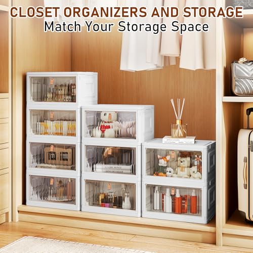 Closet Organizers and storage with Wheels, 23QT White, view 6