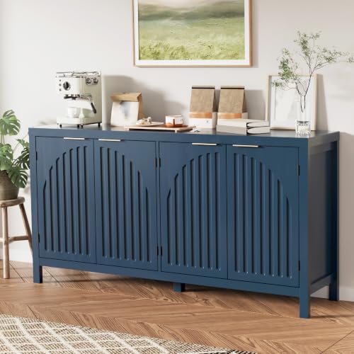 58“ Fluted Sideboard Buffet Cabinet with Storage, view 2
