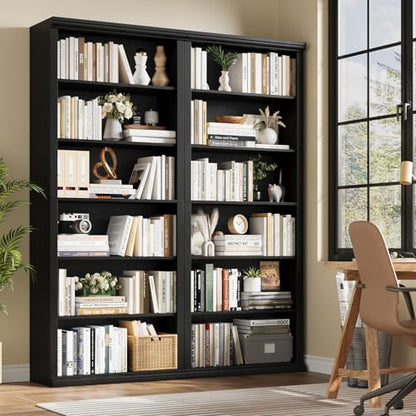 Bookcase and Bookshelves, 28" W Tall Bookshelf with Elegant Design, 6 Tiers Spacious Book Storage, Freestanding Book Organizer, Display Library Shelf for Home Office, Living Room & Study Room