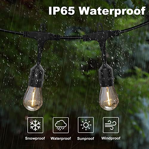 Outdoor String Lights 150 Feet LED Waterproof Patio Lights with 50 Shatterproof Dimmable Warm Edison Bulbs String Lights for Outdoor Gazebo Bistro Wedding Birthday Party Lights, Connectable