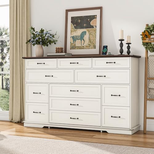 Tall Farmhouse 12 Drawer Dresser for Bedroom, view 2