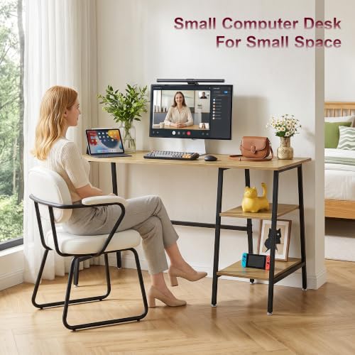 43.1 Inch Computer Desk Home Office Oak Study Desk Work Office Table, view 5