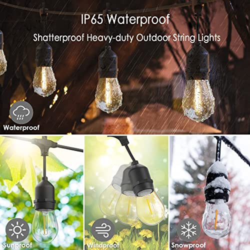 200FT String Lights for Outside LED Patio Lights Outdoor Waterproof with 63, view 6