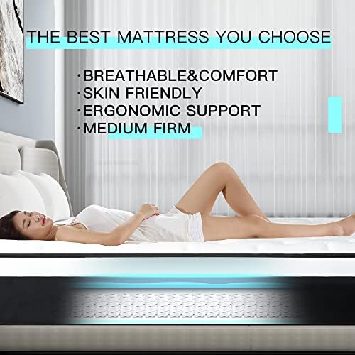 Full Mattress,8 Inch Euro Top Full Size Mattress in a Box,Memory Foam Hybrid Mattress with Individually Pocket Springs,Medium Firm,Strong Edge Support,CertiPUR-US (8 Inch, Full)