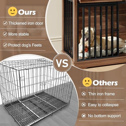 38" Dog Crate Furniture with 2 Storage Drawers and Shelves, view 6