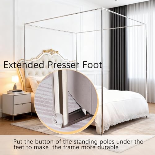 Canopy Bed Poles Stainless Steel Metal Frame 4 Corner Post Bed Frame Poles, view 5