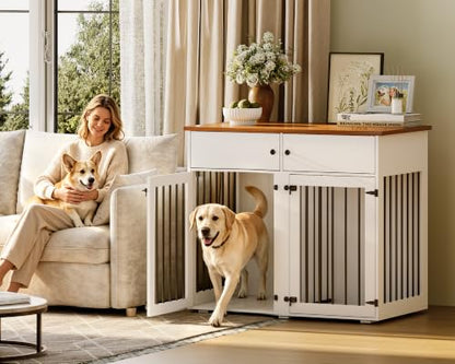 41" Dog Crate Furniture, Heavy Duty Dog Cage with Removable Divider, view 8
