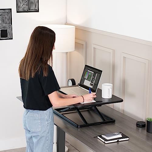 VIVO Black 26 in Single Top Standing Desk Converter, DESK-V001J, view 6