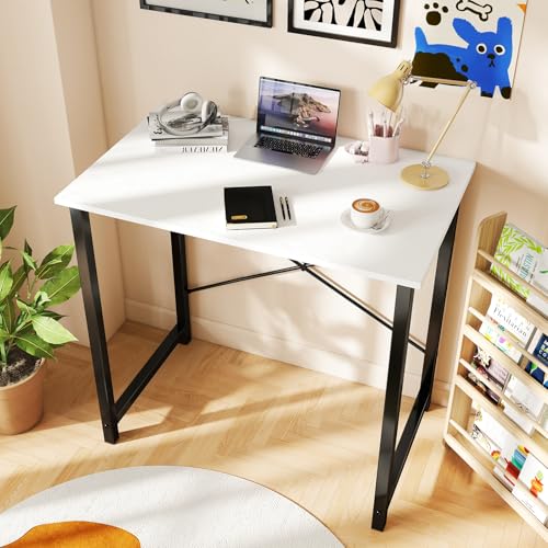 32 Inch Small Computer Desk, Home Office Desks for Bedroom, White, view 4