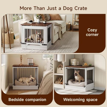 27 Inch Flip-Up Door Dog Crate Furniture for Small Dogs, view 5