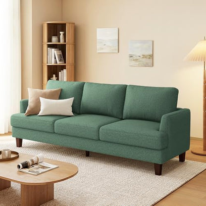 Mid Century Modern Couches for Living Room, 89" Comfy Green Couch Sofa with 3-Seater Deep Seats, Upholstered Sofas for Living Room, Office Apartment, Bedroom