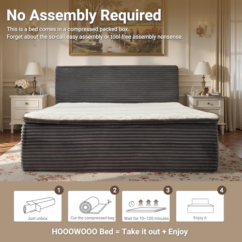 Boneless Bed Frame with Mattress Queen Size, view 6