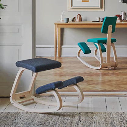 Variable, The Original Kneeling Chair, Ergonomic Chair, Natural/Red, 10 Year Warranty, Design by Peter Opsvik