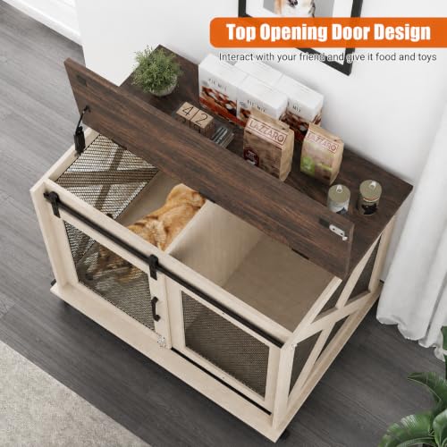 Dog Crate Furniture, 37" Dog Kennel Furniture, Farmhouse Dog Crate, view 5