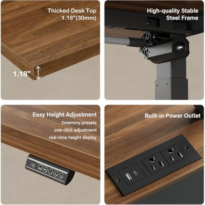 71" Executive Standing Desk with Privacy Panel, Black Walnut, view 4