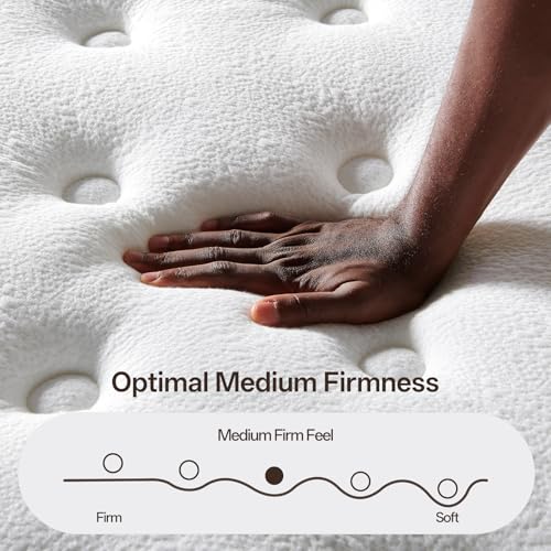 Queen Mattress, 12 Inch Hybrid Mattress with Memory Foam, Medium Firm, view 3